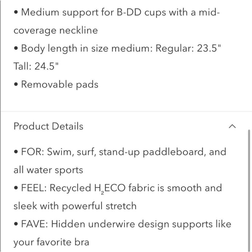 Athleta 34D/DD Tankini swim top - Picture 9 of 9